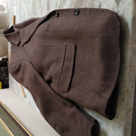 Pronto-Uomo Lambswool Brown Tweed Sports Jacket Size 42 R - Picture 12 of 12